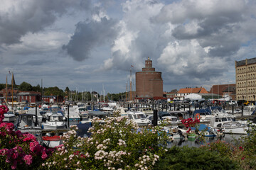 Fototapeta na wymiar Eckernförde Hafen Rundsilo