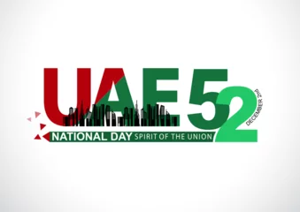 Foto op Plexiglas happy national day UAE.2nd  November background. abstract  vector illustration design © Arun
