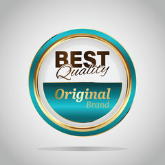 Luxury golden green badges and labels. Retro vintage circle badge design