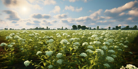 field of buckwheat and sky