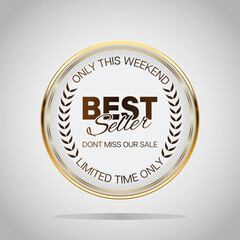 Luxury golden badges and labels. Retro vintage circle badge design