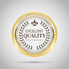 Luxury golden badges and labels. Retro vintage circle badge design