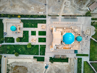 Aerial view of Mausoleum in Turkestan