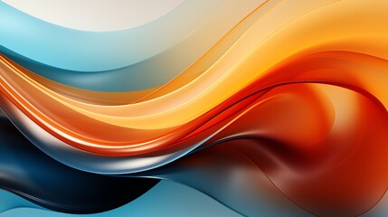Beautiful blue and green abstract wave wallpaper. Abstract orange and blue Modern geometric blue orange abstract background for flyer, flyer, catalog wallpaper. Generate AI