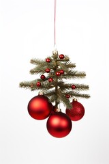 Fototapeta na wymiar Christmas Fir twigs isolated on white background. Xmas decoration