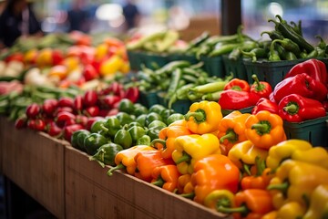 Fototapeta na wymiar Colorful veggies at vibrant market