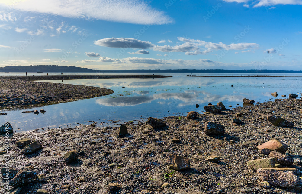 Canvas Prints Shoreline Clouds Reflection