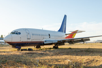 Disassembled plane in the aircraft graveyard