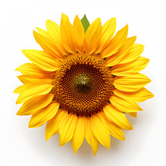 sunflower isolated on a white background. one flower with yellow petals.