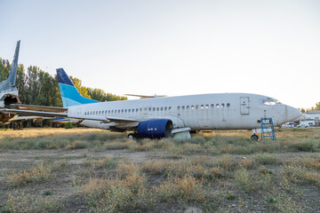 Disassembled plane in the aircraft graveyard