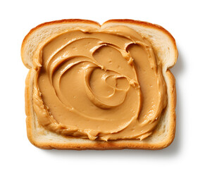peanut butter spread on a slice of toast, isolated png