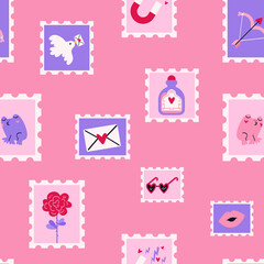 Sending Love Valentines Seamless Pattern