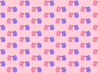 Kissing Frogs Valentines Seamless Pattern Love