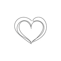 heart with a heart one line art design