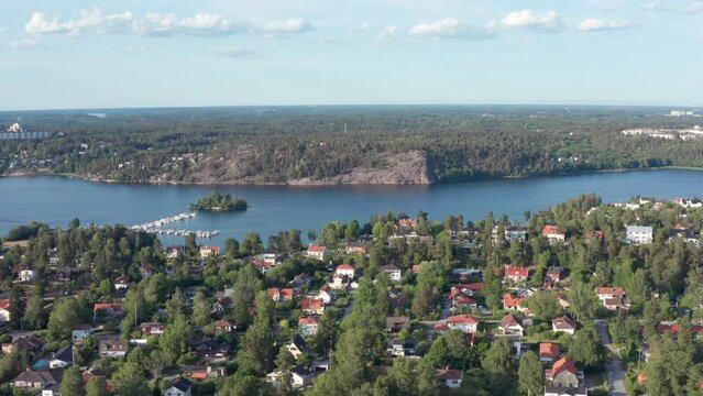 Sweden rich people villa mansion at ocean in Stockholm. prestigious real estate