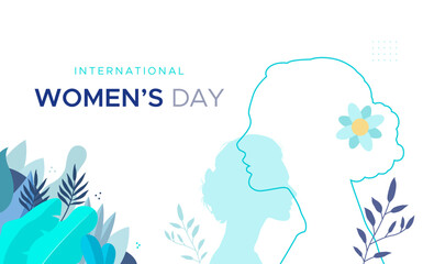 International women's day celebration vector design. featuring illustrations of women and flowers.
women's day, gender equality.