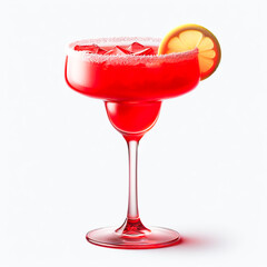 Blue glass of cocktail with twist