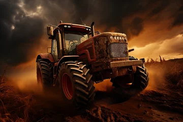Rollo Witness the might of a large agricultural tractor as it makes its way to cultivate and plow the vast fields. Ai generated © dragomirescu