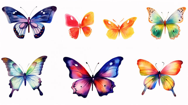 An illustration of vibrant butterflies for cardmaking, invitations, and designs.