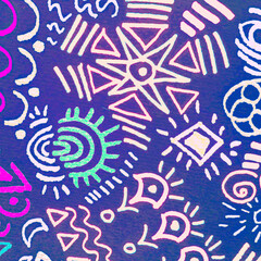 African Lines. Multicolored Pattern Divider.