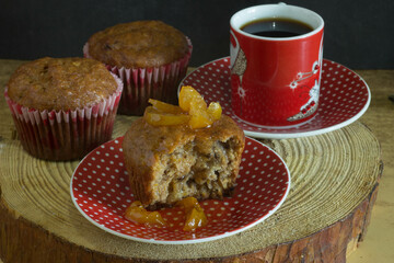 blueberry muffin and cup of tea