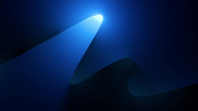 looped 3d animation, abstract neon background. Blue neon light moves along the wavy line endlessly