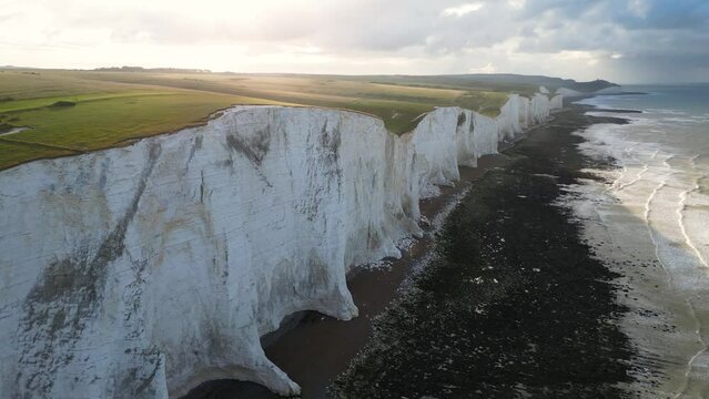The Seven Sisters, a series of chalk sea cliffs on the English Channel coast, UK