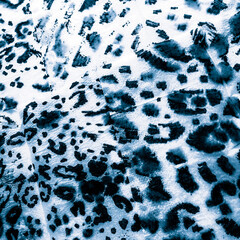 White Animal Print Room. Aquamarine Leopard