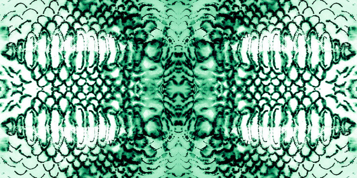 Olive Snakes Flowers. Seamless Snake Skin. Lime