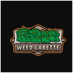 Weedbud In Cigarette Logo and Weed Garette Text. Weed Design For Logo, Label, Shop, Store and Packaging Product.