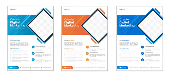 Corporate business flyer template design. marketing, business proposal, promotion, advertise, publication, cover page. new digital marketing flyer set.