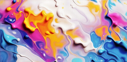 Captivating allure of a fluid, colorful abstract background, evoking creativity, liquid paint flow and dynamic motion