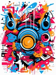 Сolorful abstract music poster. 