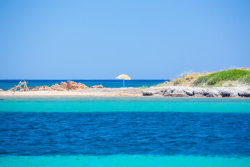 Solitary beach in Tavolara island, Olbia area, Sardinia, Italy, Europe