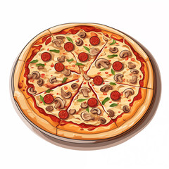 pizza isolated on white background