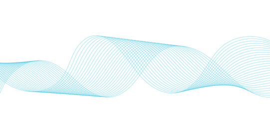 Abstract blue smooth wave on a white background. Design element. Vector illustration.