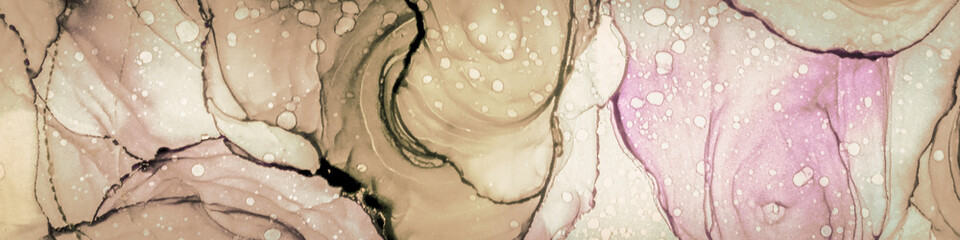 Marbling Water. Pale Alcohol Ink Background. Craft Marble Texture Design. Delicate Smoke. Brown Ink Oil Paper. Artistic Strokes. Water Color Spread.