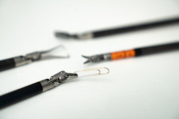 Fototapeta premium Biomedical surgery technologies. Medical robot Da Vinci equipment.