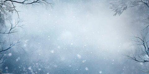 Christmas tree pieces winter-themed background with ample copy space