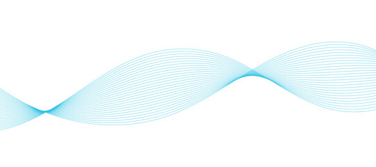 Fototapeta premium Abstract blue smooth wave on a white background. Design element. Vector illustration.