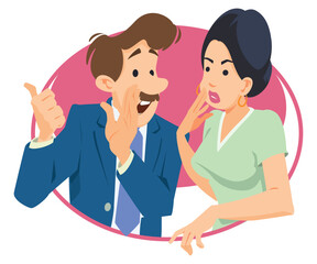Fototapeta premium Gossip man. Illustration for internet and mobile website.