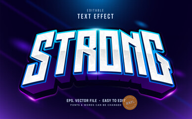 Strong futuristic esport game and stream text effect - obrazy, fototapety, plakaty