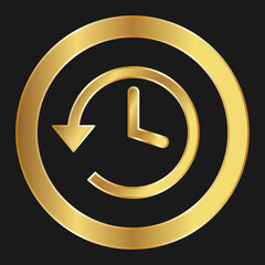 Shopping clock or stock time or sale hours simple gold icon for apps and websites