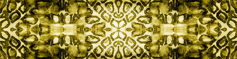Khaki Snake Tropical Pattern. Yellow Jungle