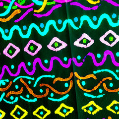 Aztec Ikat Background. Bright Indian Traditional