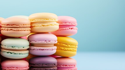 Obraz premium colorful macaroons on a soft background