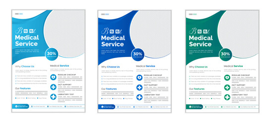 Dental and Corporate healthcare and medical flyer or poster design layout template - obrazy, fototapety, plakaty