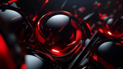 minimalist Abstract dark 3D background, red and black, Glass Color Abstract Design. generative AI illustration.