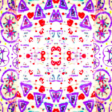 Abstract Tile Design. Pink Aztec Pattern Simple.