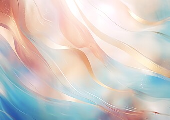 Obraz premium Abstract background with smooth lines in light blue and orange colors.